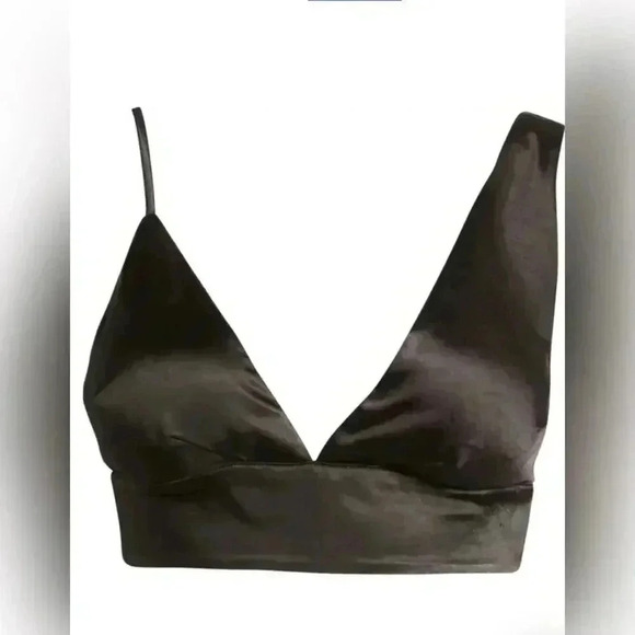 Lulus Watch Me Wow Satin Asymmetrical Crop Tank New With Tag - Picture 3 of 7